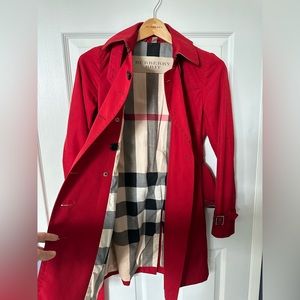 *SOLD* Authentic Burberry Trench Coat - Red (US 2)